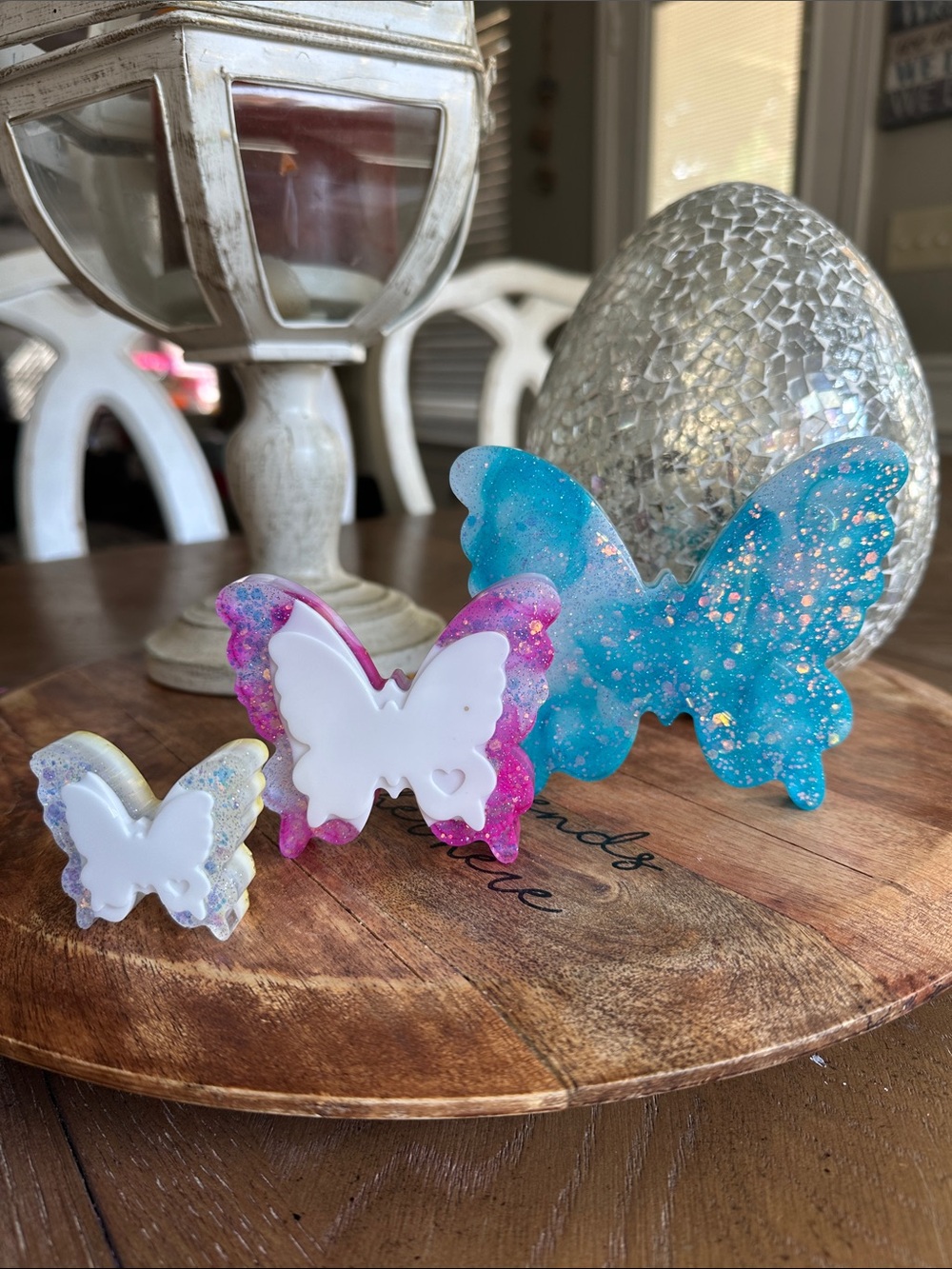 Epoxy resin butterfly trio HOME MADE